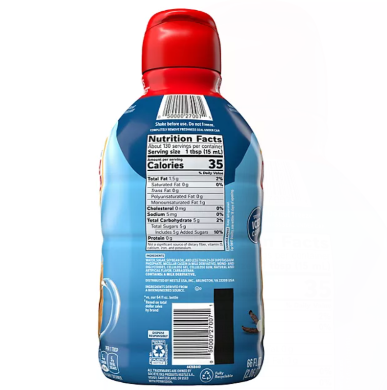 Crema Líquida para Café Sabor Vainilla Francesa Coffee Mate 1.95 Lt