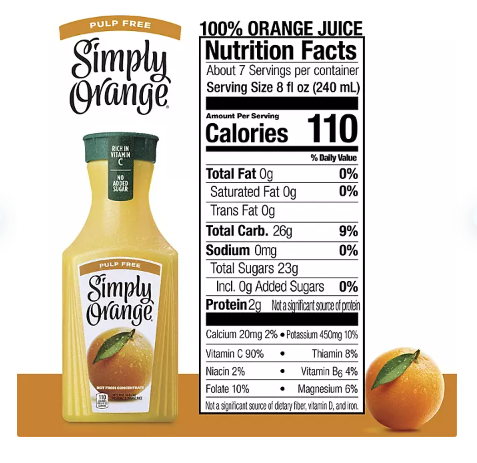 Simply Orange Jugo de Naranja Sin Pulpa 1.5 Lt