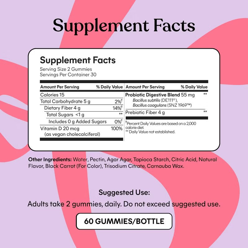 Lemme Fiber and Probiotic Gummies - 60ct