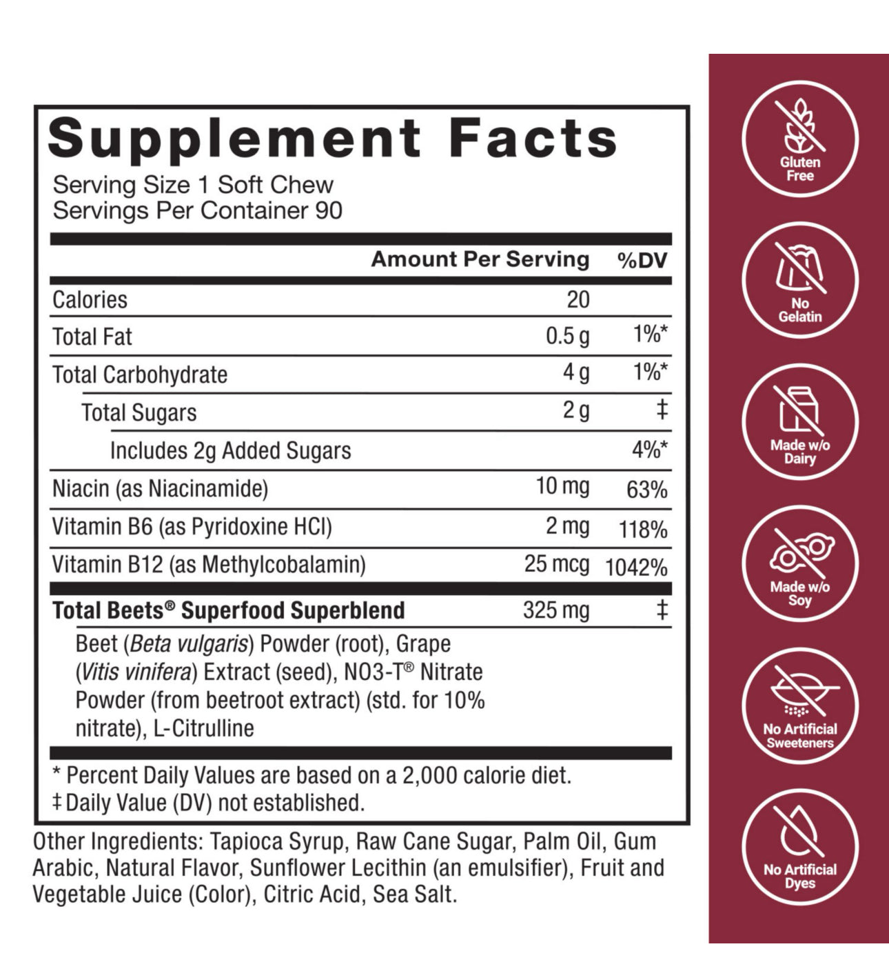 Total beets suplemento açaí berry 90 unidades