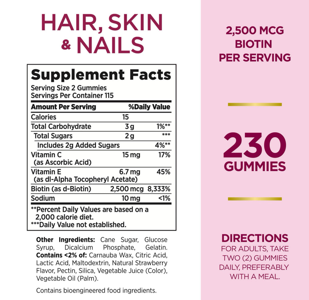 Gomitas Hair, Skin & nails - 230 pzs