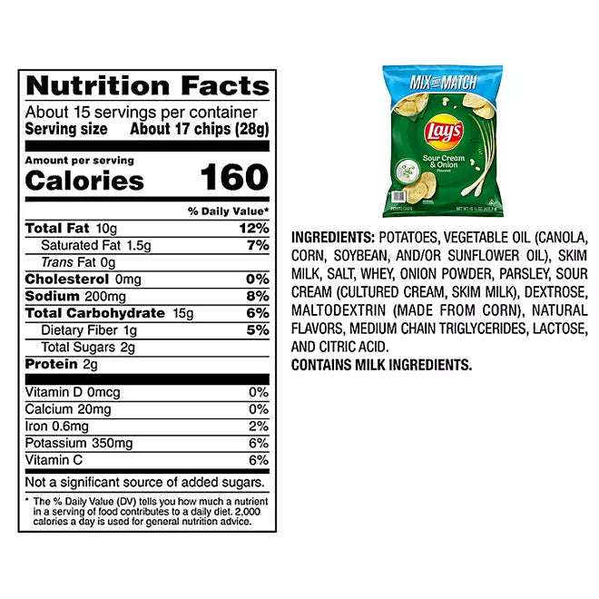 Lays Sour cream & Onion Mix and Match