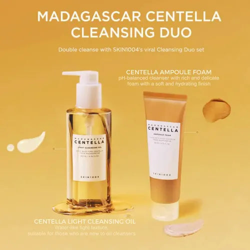 Skin1004:MADAGASCAR CENTELLA DOUBLE CLEANSING DUO (cleansing oil+centella cleansing foam)
