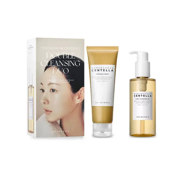 Skin1004:MADAGASCAR CENTELLA DOUBLE CLEANSING DUO (cleansing oil+centella cleansing foam)