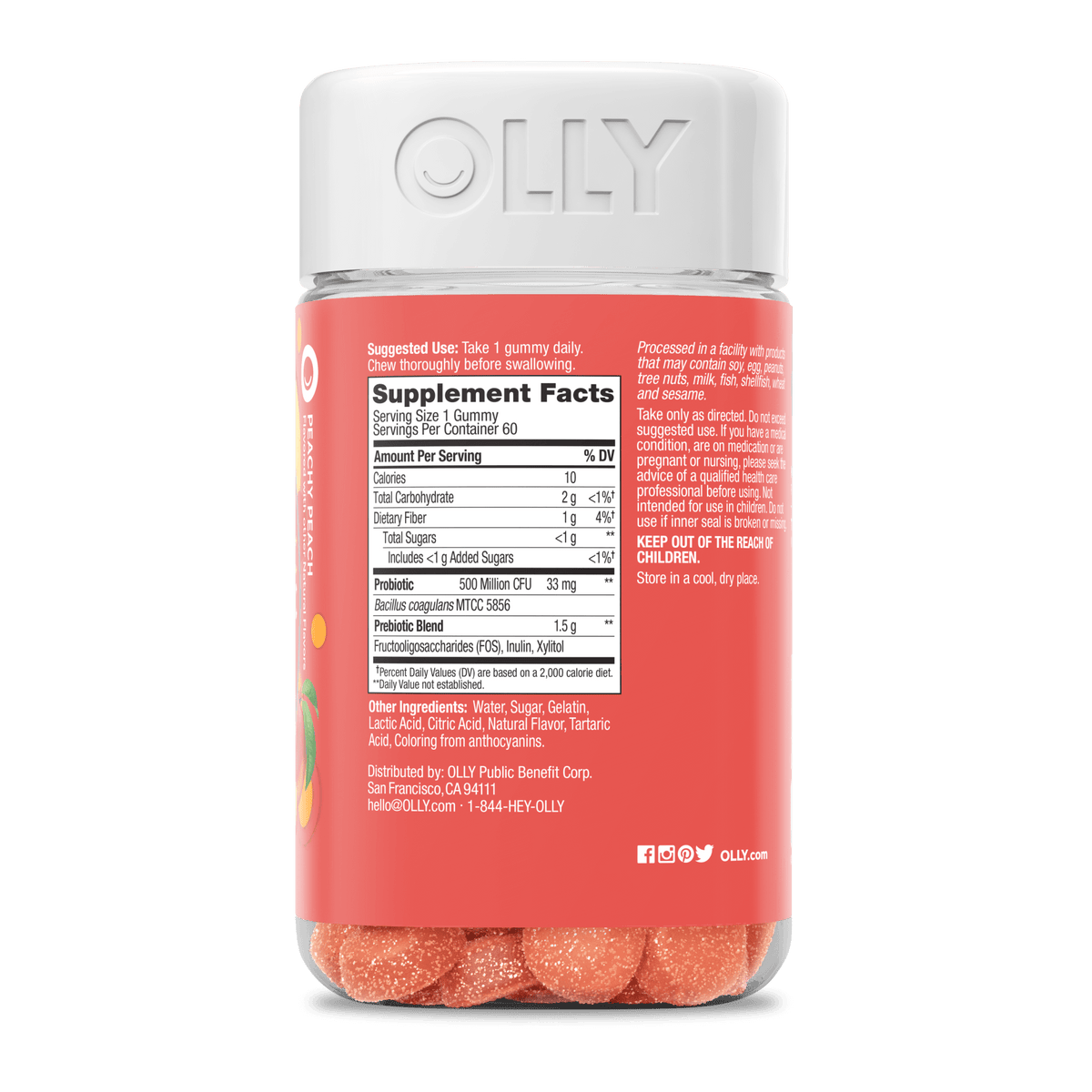 Olly probiotic prebiotics 70 gummies