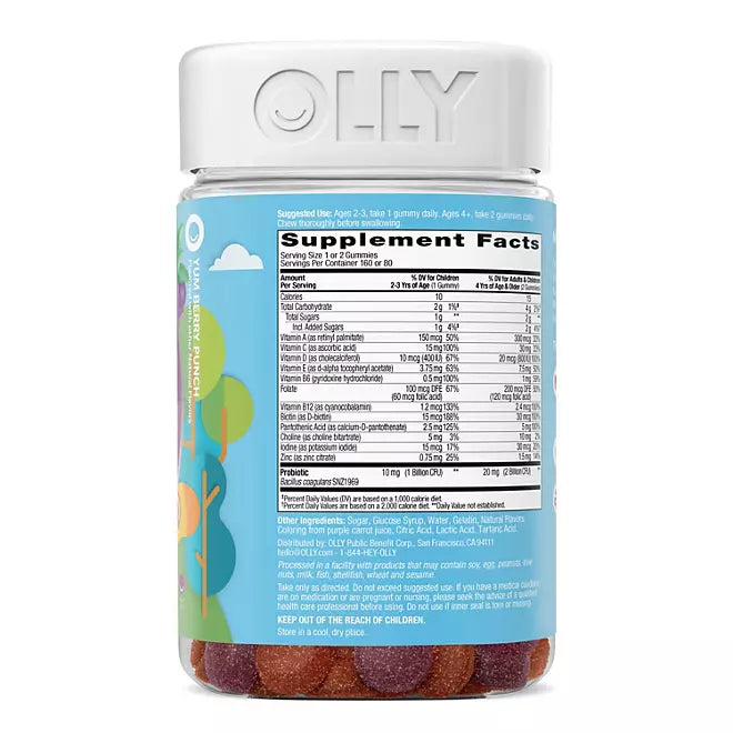 Olly kids multi & probiotic 160 gummies