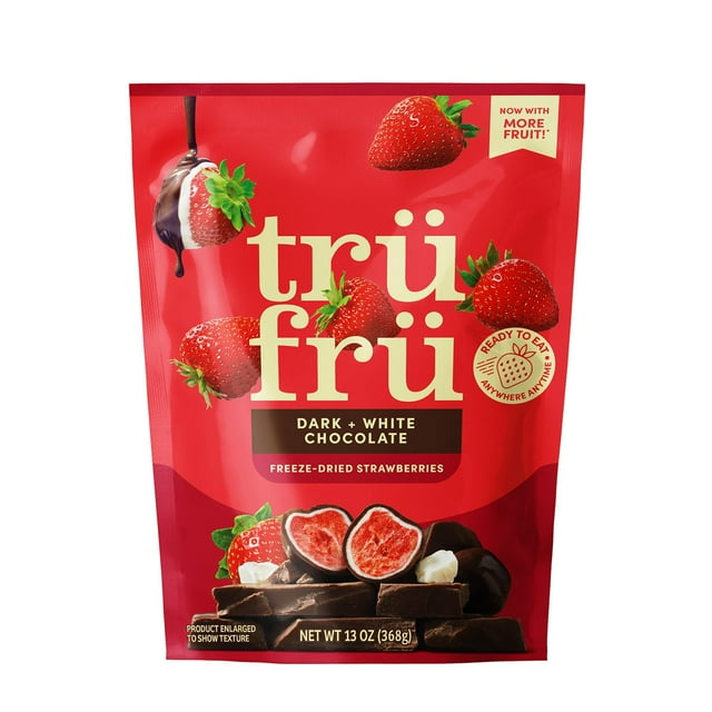TruFru Dark & White Chocolate Freeze Dried Strawberries 13oz